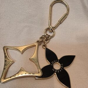 Louis Vuitton Porte Cles Puzzle Charm metal Gold and Brown M65218 